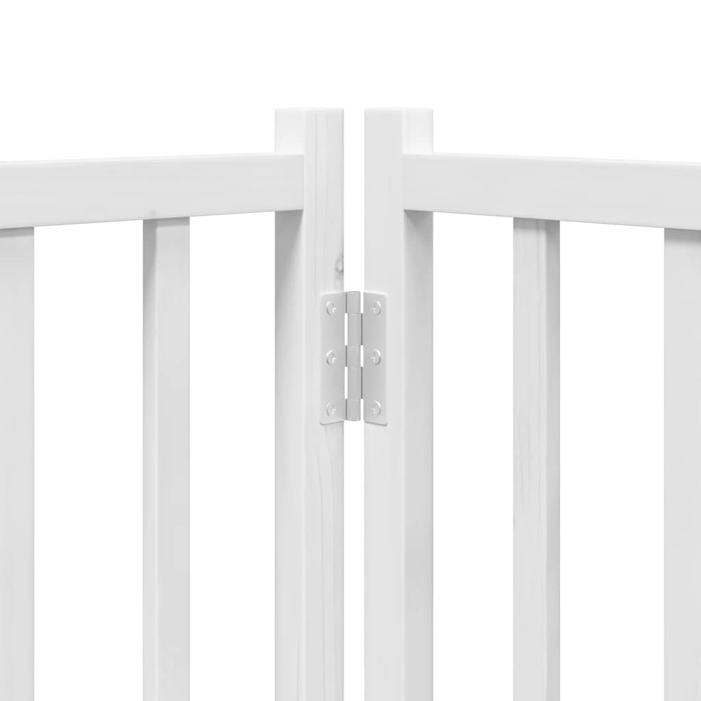 Vrata za pse s vratašcima 12 panela sklopiva 960 cm drvo topole Bijela 80 x 60 x 2 cm