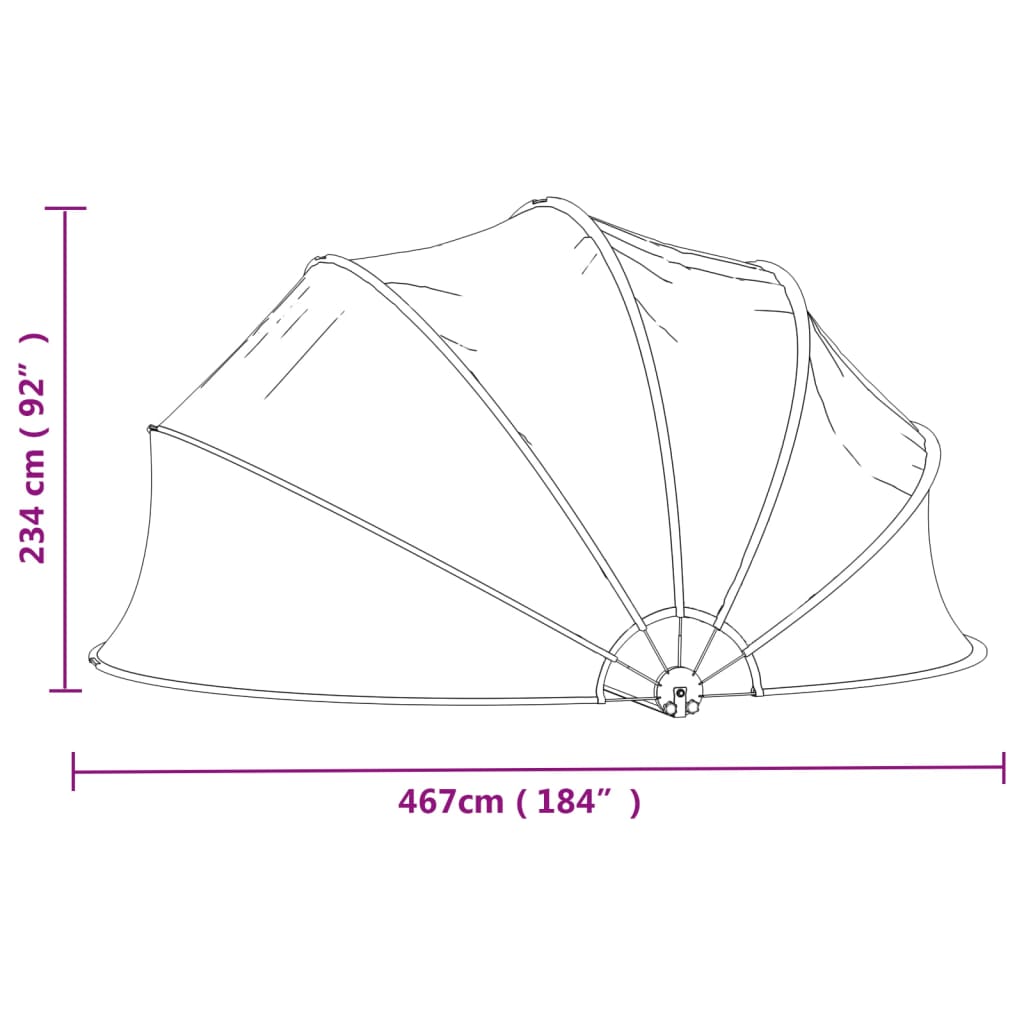 Okrugla bazenska kupola 467 x 234 cm PVC
