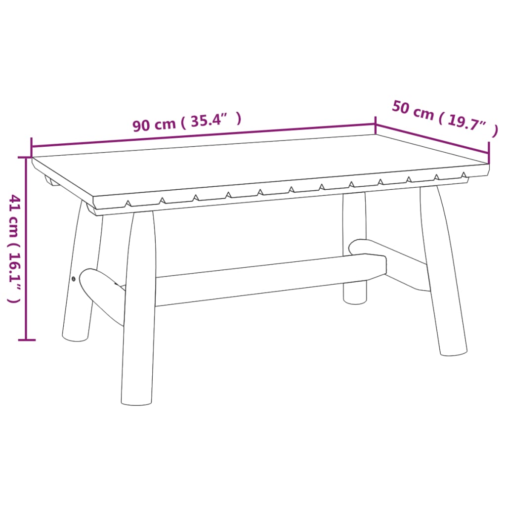 Stolić za kavu 90 x 50 x 41 cm od masivnog drva smreke