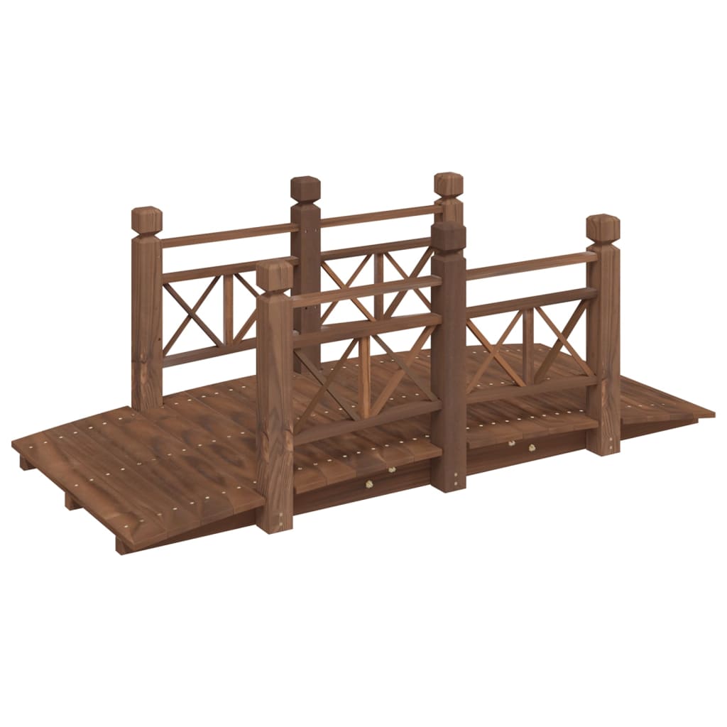 Vrtni most s ogradama 150 x 67 x 56 cm od masivnog drva smreke