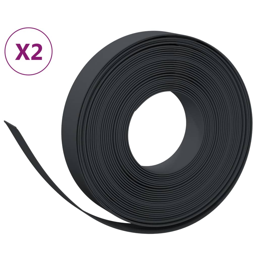 Vrtne ivice 2 kom crne 10 m 10 cm od polietilena