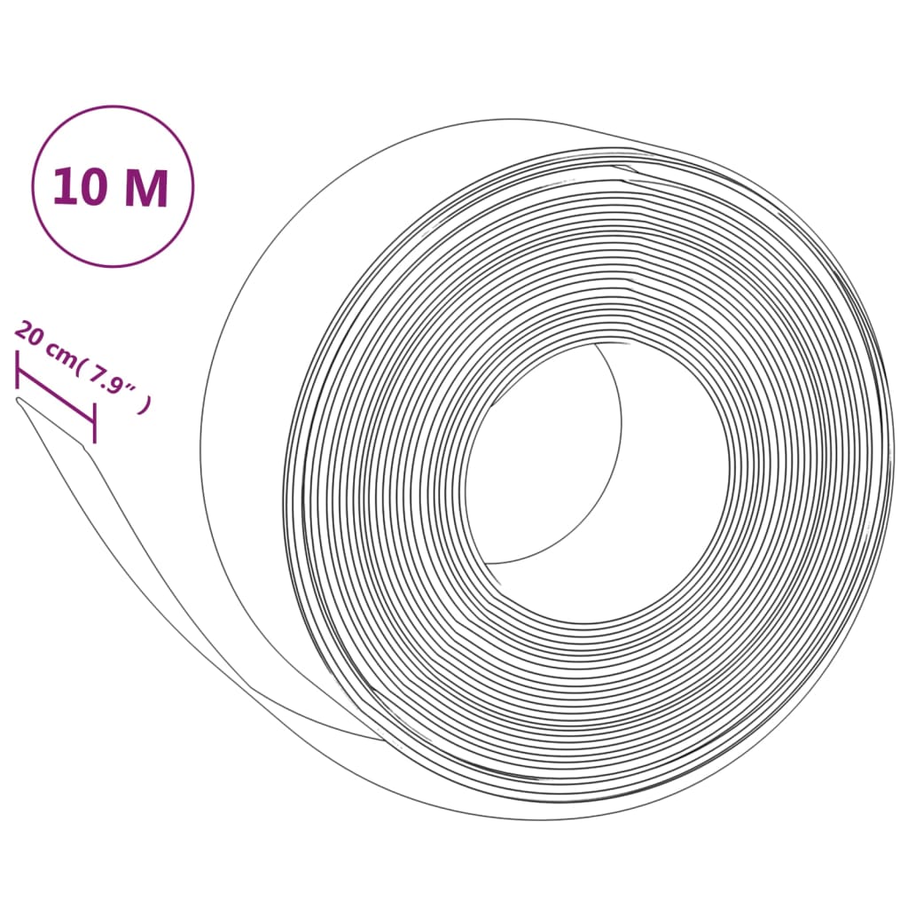 Vrtne ivice 3 kom sive 10 m 20 cm od polietilena