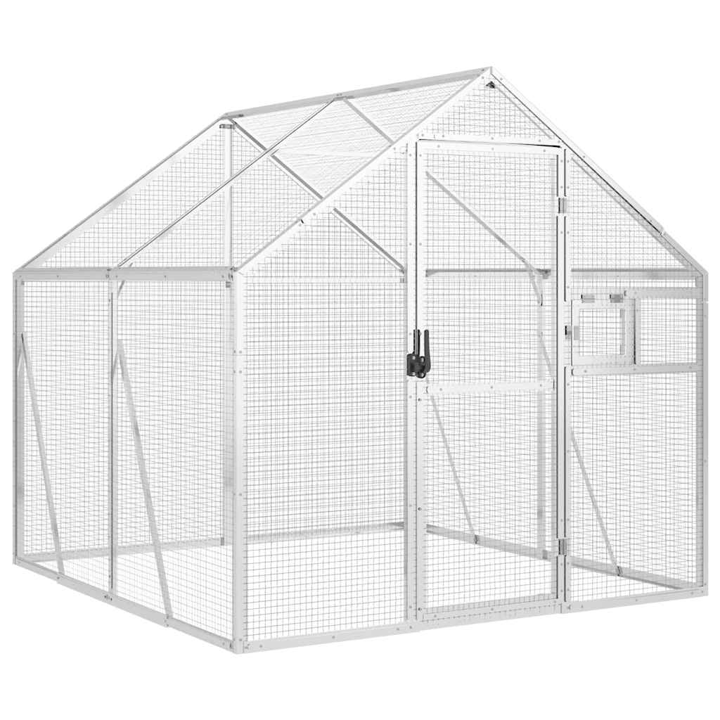 Kavez za ptice srebrni 1,79x2x1,85 m aluminijski