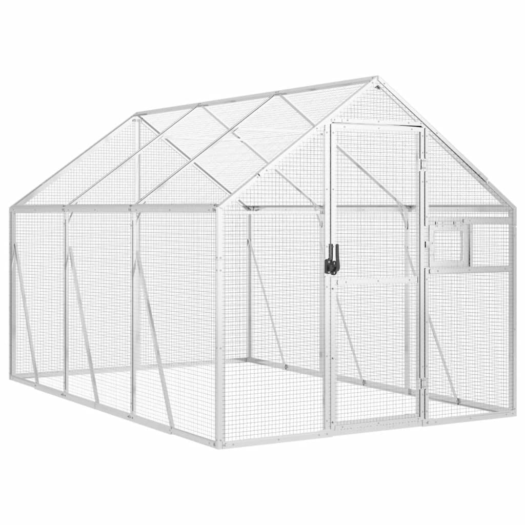 Kavez za ptice srebrni 1,79x3x1,85 m aluminijski