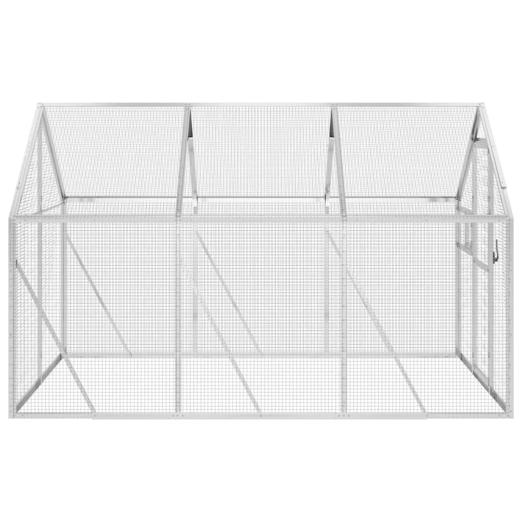 Kavez za ptice srebrni 1,79x3x1,85 m aluminijski