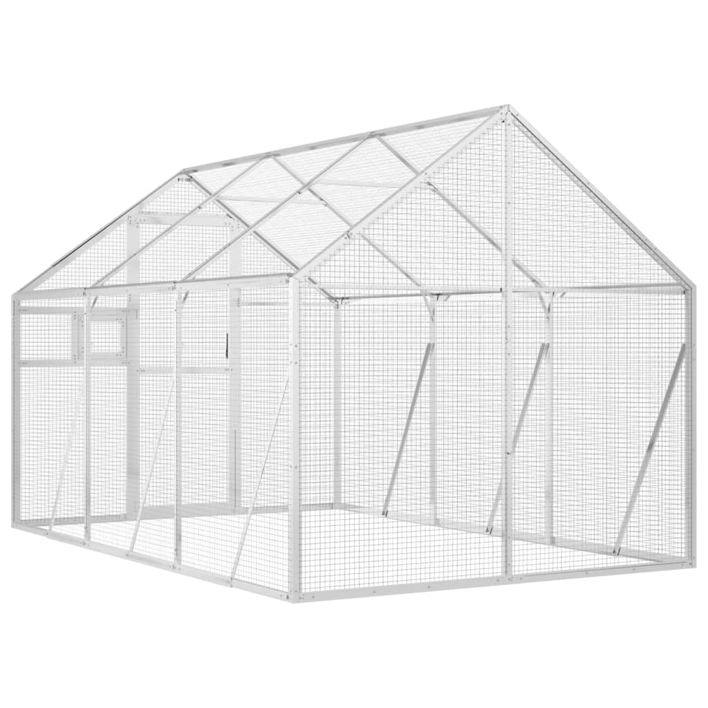 Kavez za ptice srebrni 1,79x3x1,85 m aluminijski