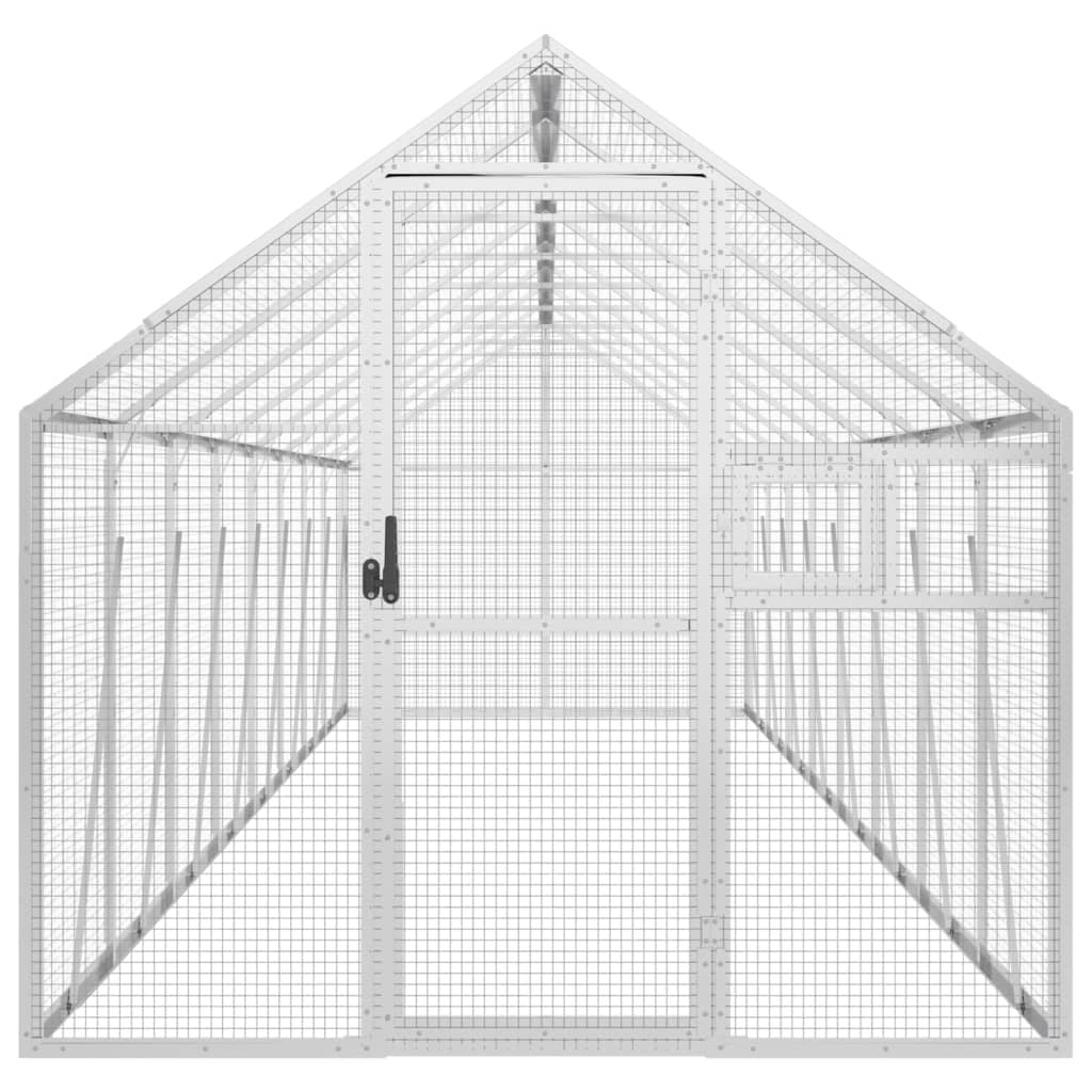 Kavez za ptice srebrni 1,79x8x1,85 m aluminijski