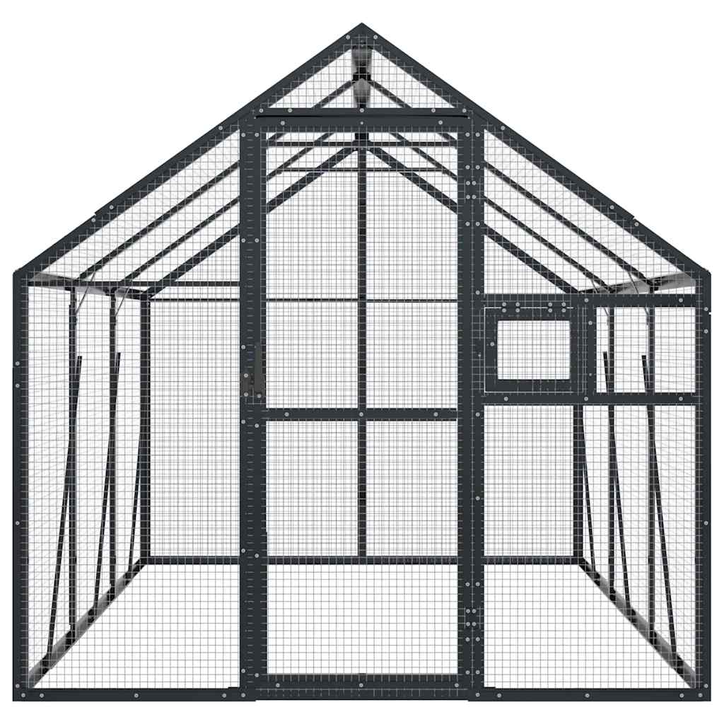 Kavez za ptice antracit 1,79x3x1,85 m aluminijski
