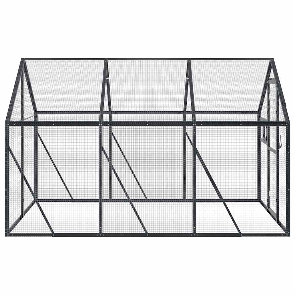 Kavez za ptice antracit 1,79x3x1,85 m aluminijski