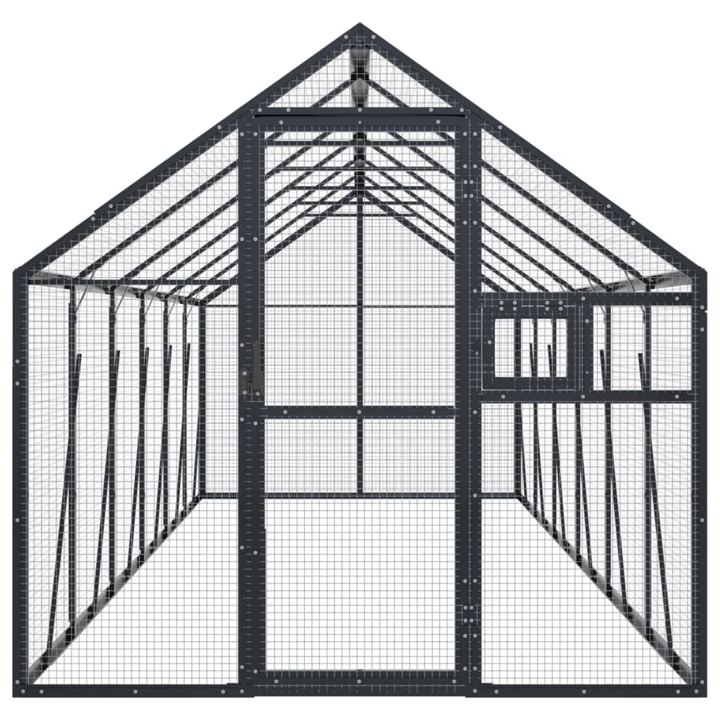 Kavez za ptice antracit 1,79x6x1,85 m aluminijski