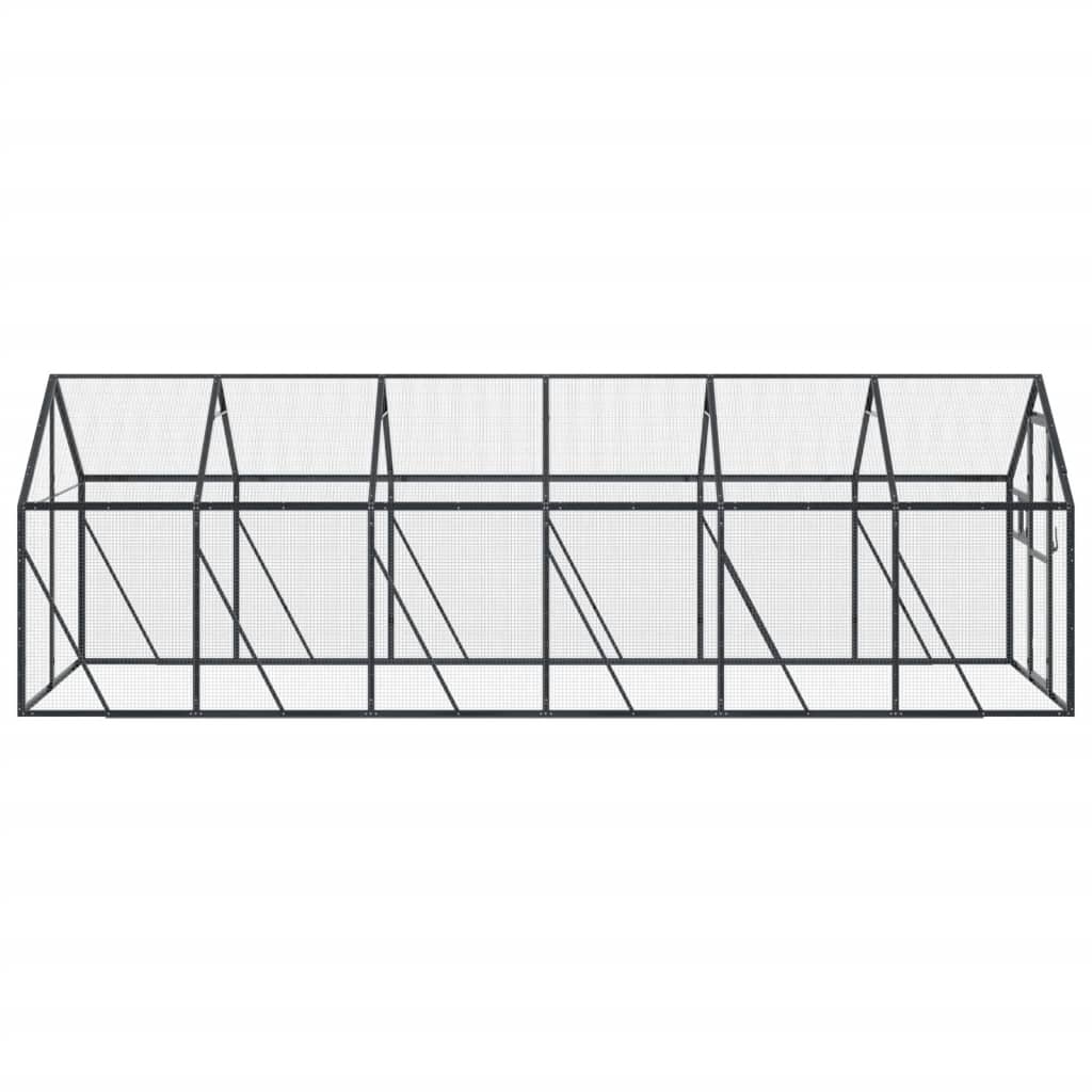 Kavez za ptice antracit 1,79x6x1,85 m aluminijski