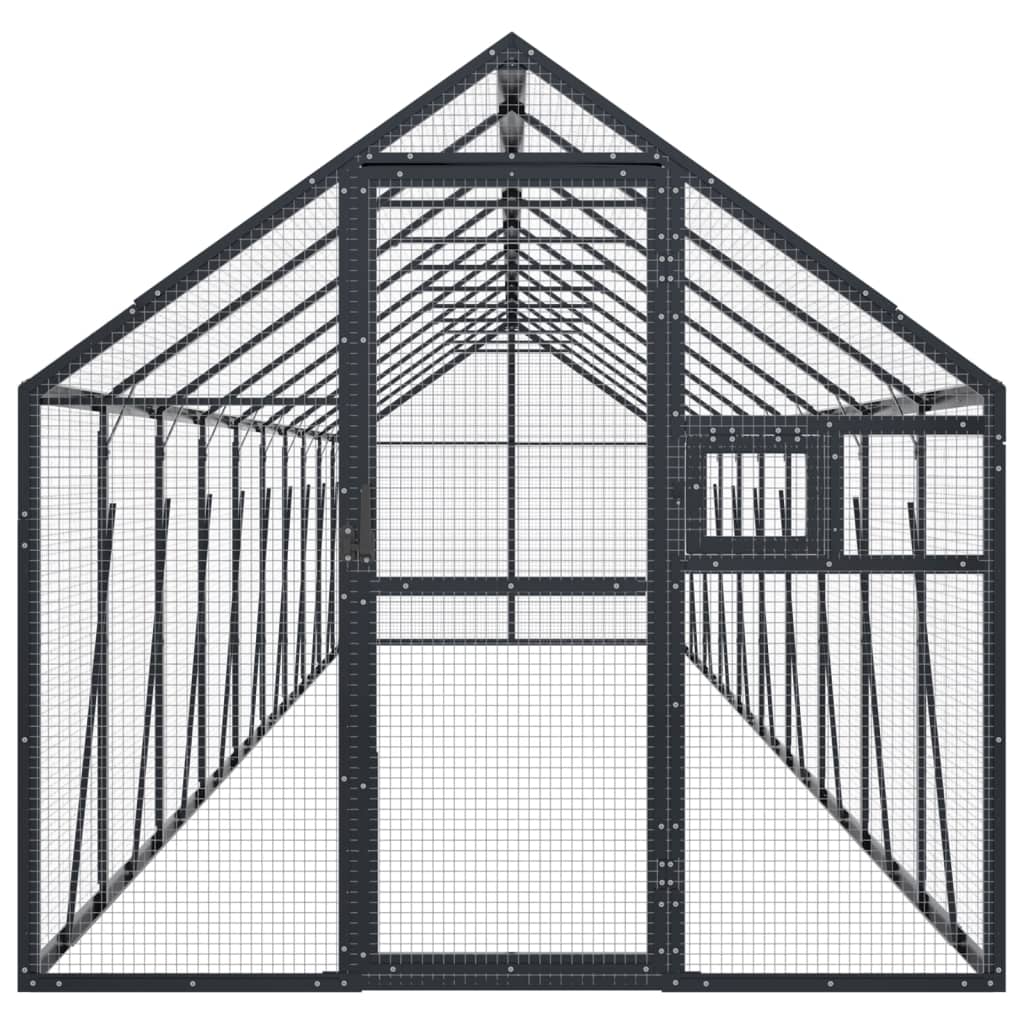 Kavez za ptice antracit 1,79x10x1,85 m aluminijski