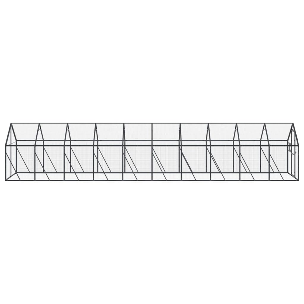 Kavez za ptice antracit 1,79x10x1,85 m aluminijski