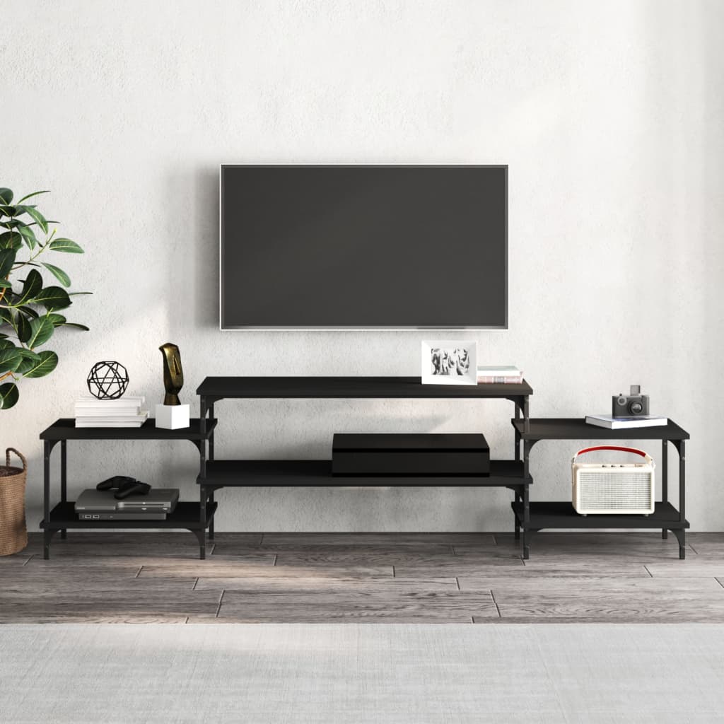 TV ormarić crni 197 x 35 x 52 cm od konstruiranog drva