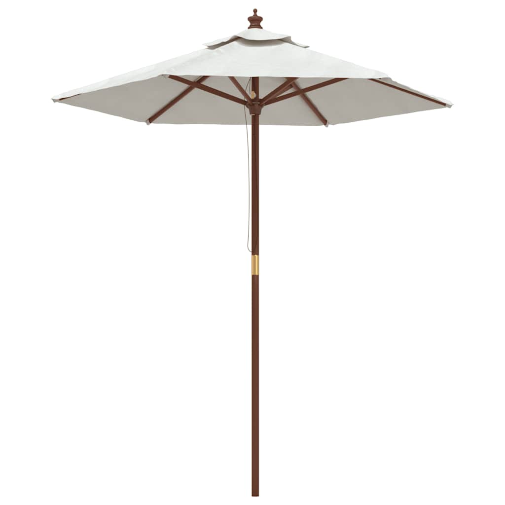 Vrtni suncobran s drvenim stupom boja pijeska 196 x 231 cm