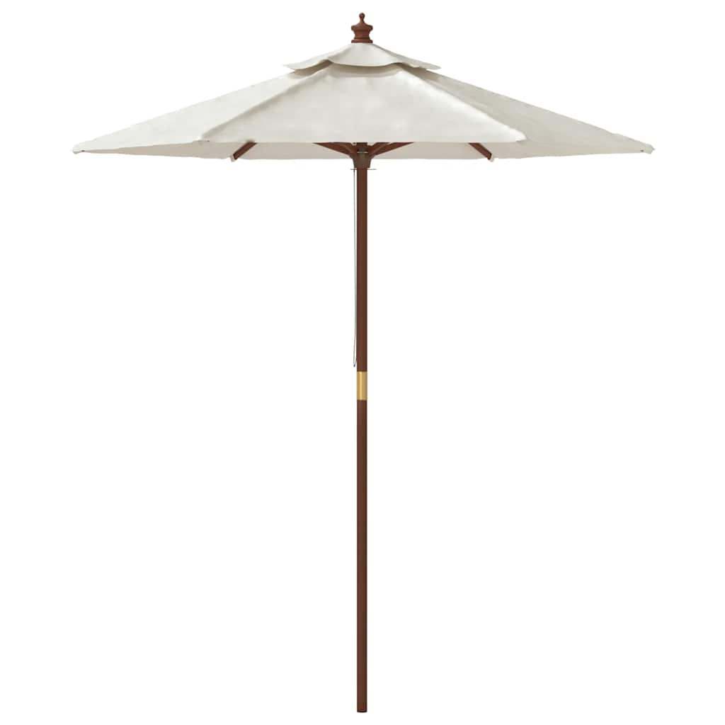 Vrtni suncobran s drvenim stupom boja pijeska 196 x 231 cm