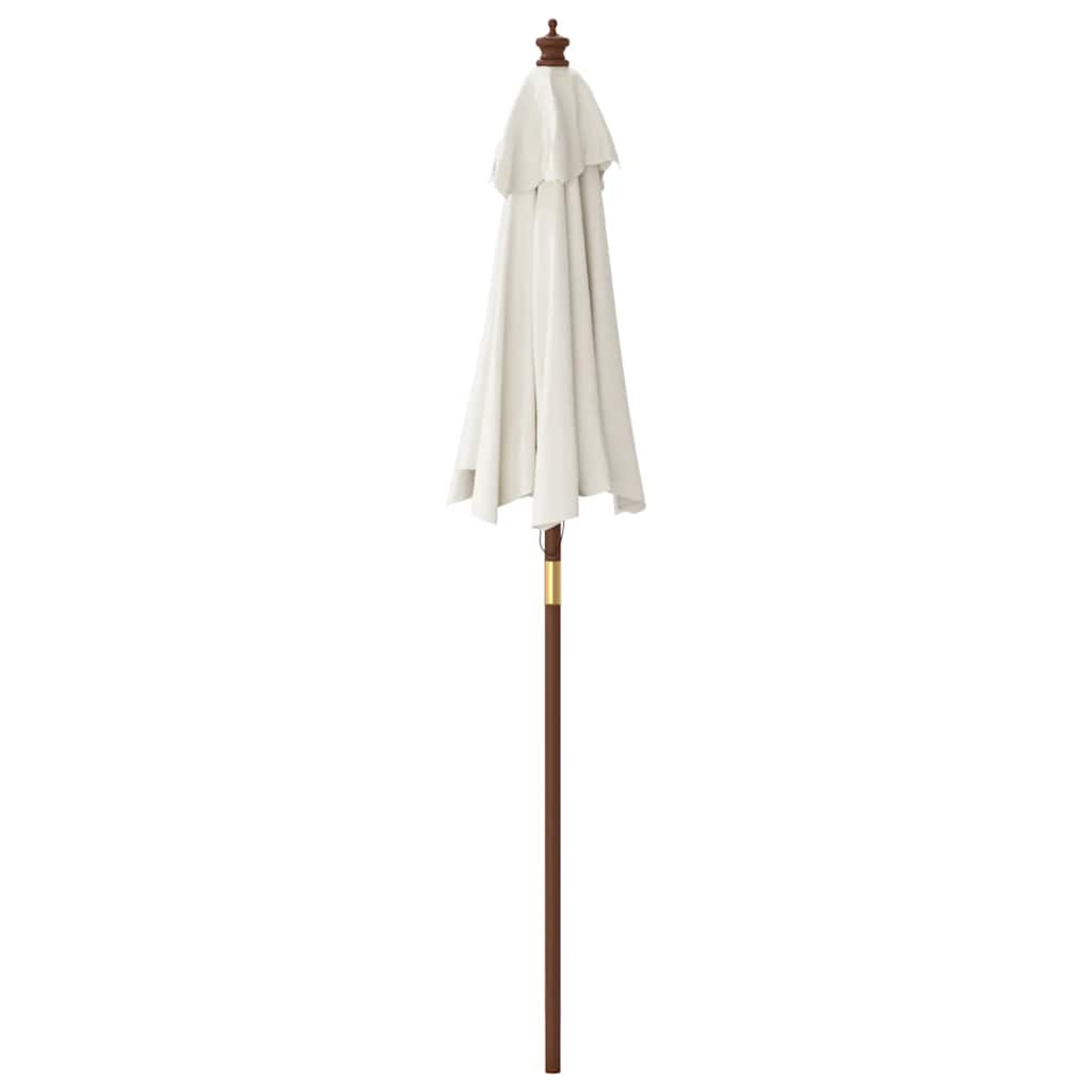 Vrtni suncobran s drvenim stupom boja pijeska 196 x 231 cm