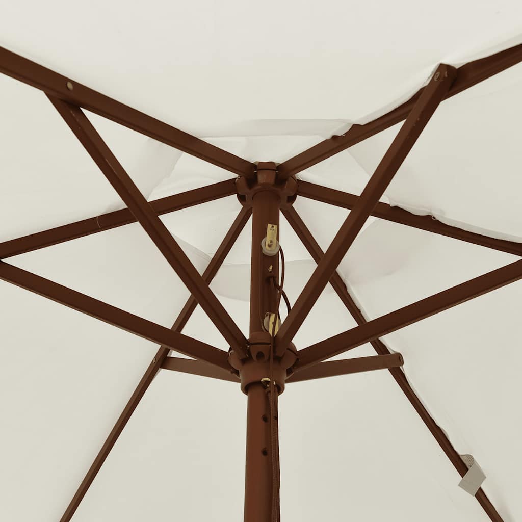 Vrtni suncobran s drvenim stupom boja pijeska 196 x 231 cm