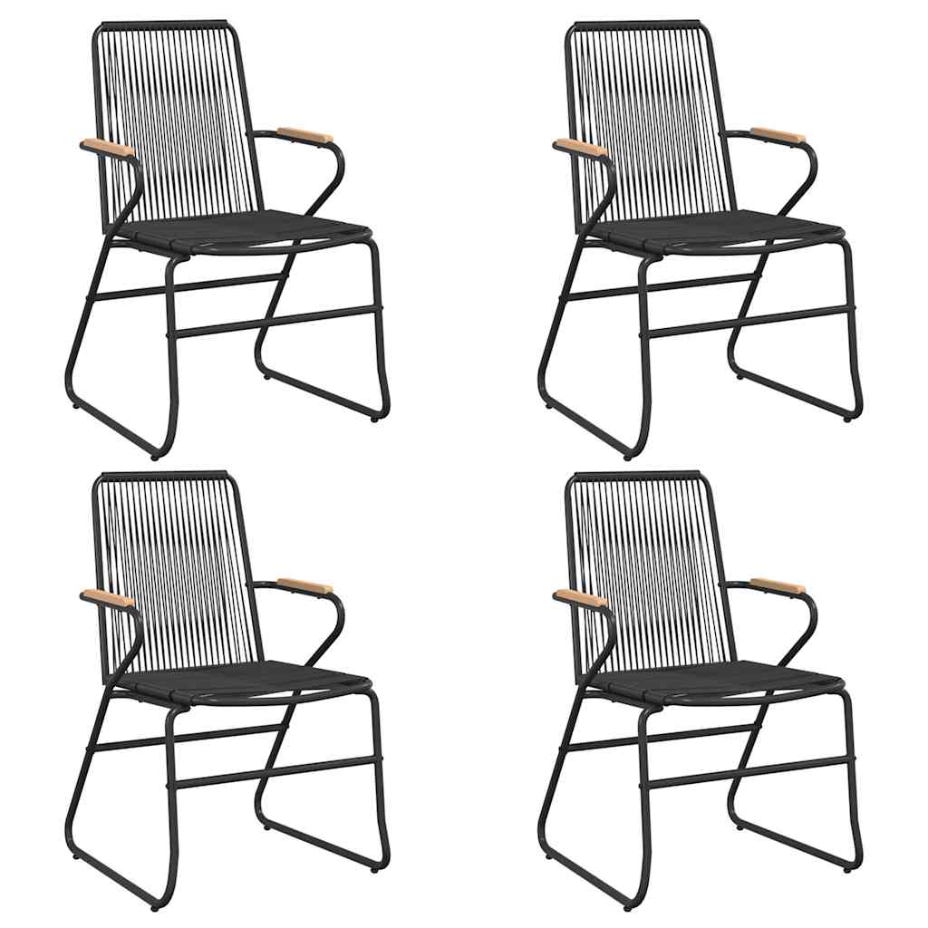 5-dijelni vrtni blagovaonski set od PVC ratana crni Crna Dužina stola 160 cm