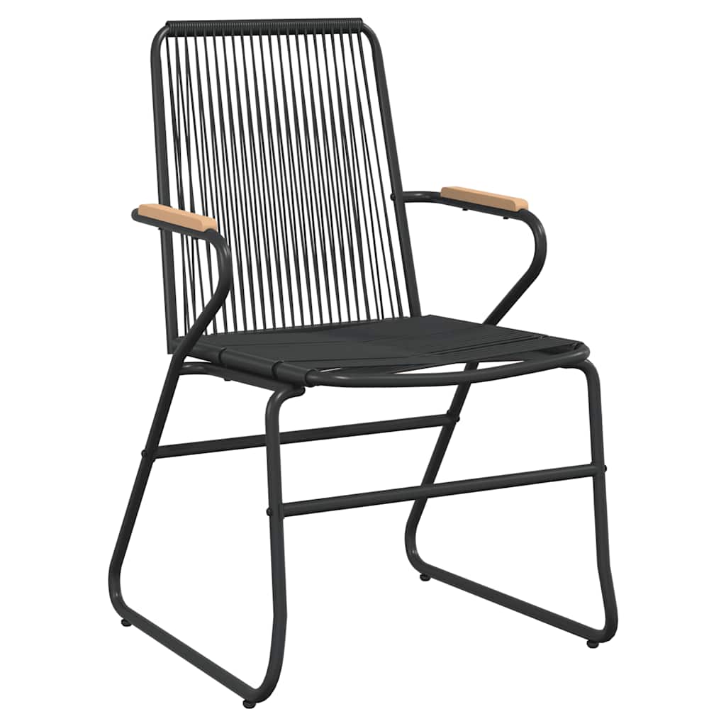 7-dijelni vrtni blagovaonski set od PVC ratana crni