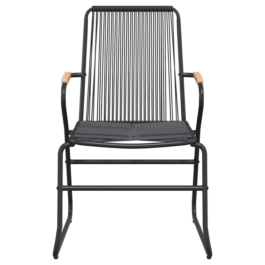 7-dijelni vrtni blagovaonski set od PVC ratana crni