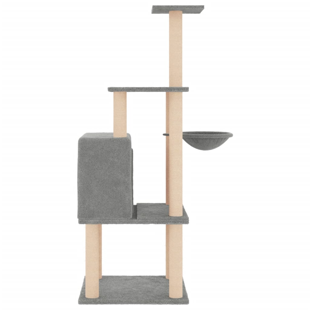 Penjalica za mačke sa stupovima za grebanje svjetlosiva 132 cm