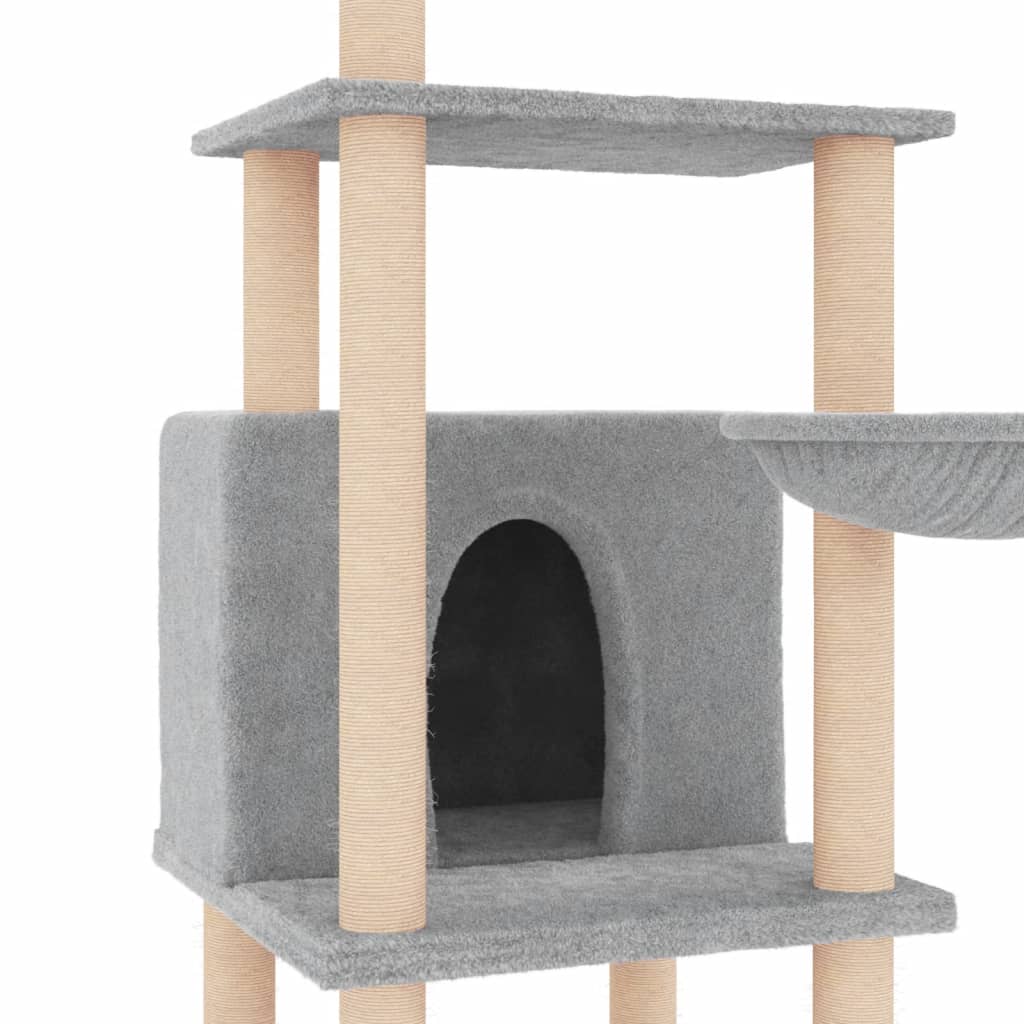 Penjalica za mačke sa stupovima za grebanje svjetlosiva 132 cm