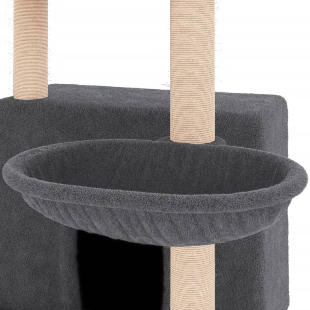 Penjalica za mačke sa stupovima za grebanje tamnosiva 132 cm