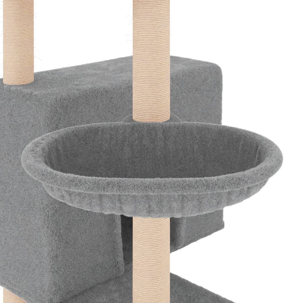 Penjalica za mačke sa stupovima za grebanje svjetlosiva 143 cm