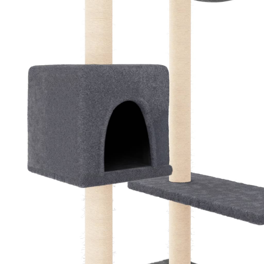 Penjalica za mačke sa stupovima za grebanje tamnosiva 82 cm
