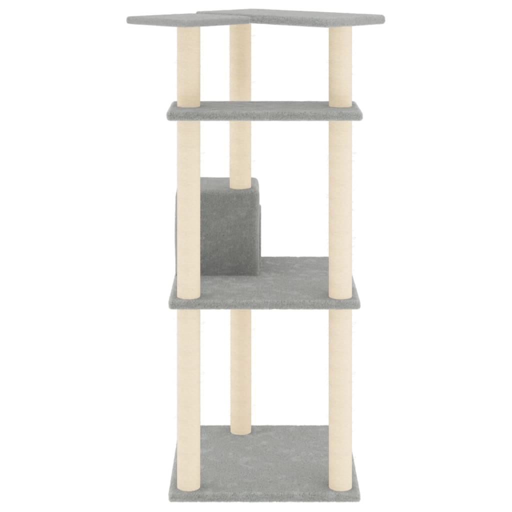 Penjalica za mačke sa stupovima za grebanje svjetlosiva 123 cm