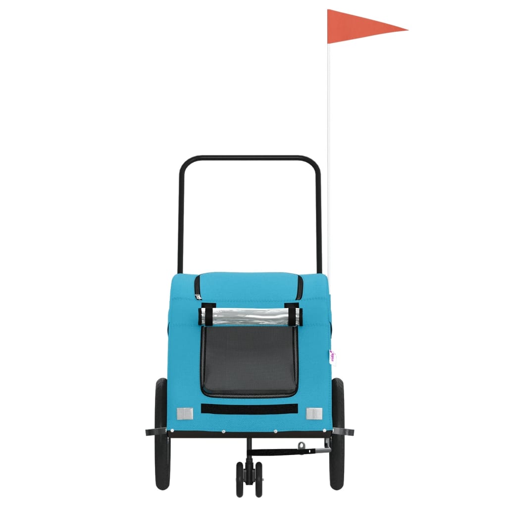 Prikolica za bicikl za ljubimce plava od tkanine i željeza
