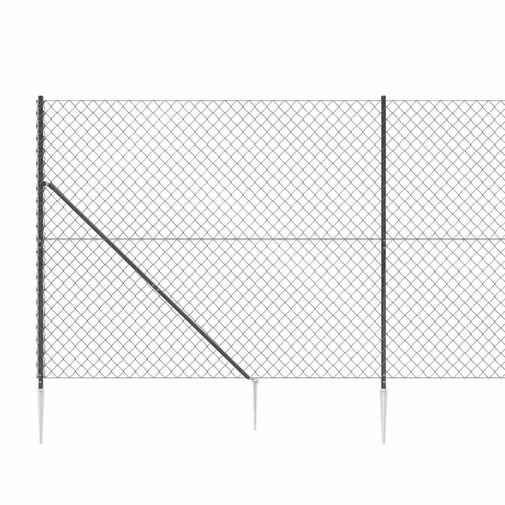 Žičana ograda sa šiljastim držačima antracit 2,2 x 25 m