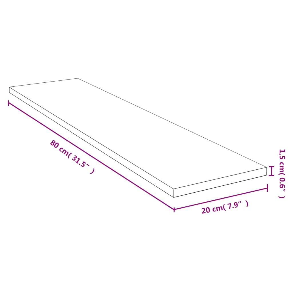Zidna polica 80 x 20 x 1,5 cm od bambusa