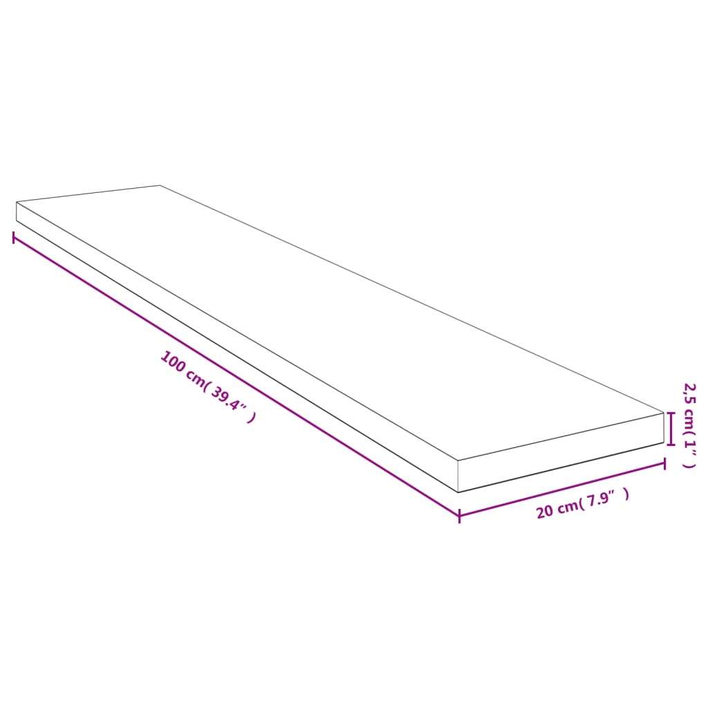 Zidna polica 100 x 20 x 2,5 cm od bambusa
