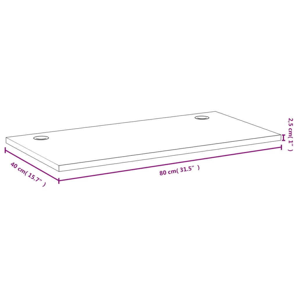 Ploča za radni stol 80x40x2,5 cm od bambusa