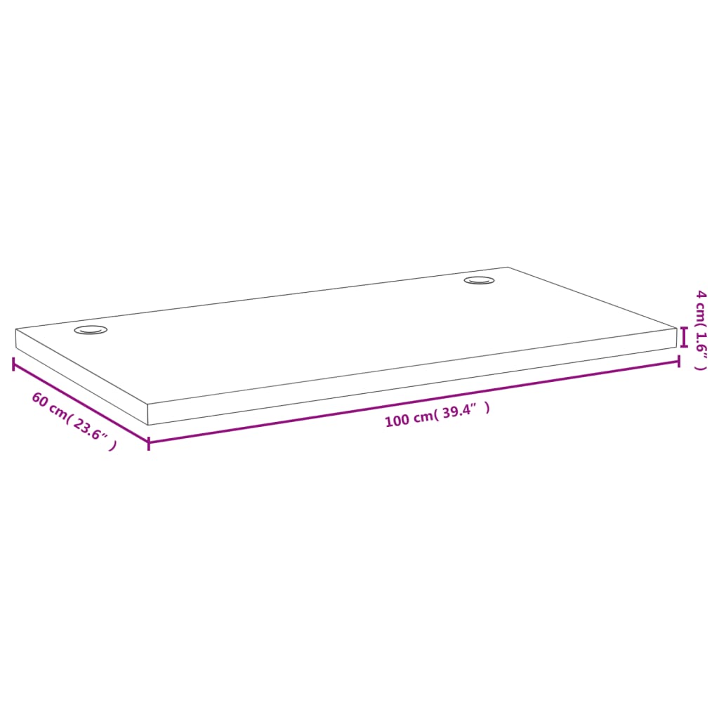 Ploča za radni stol 100 x 60 x 4 cm od bambusa