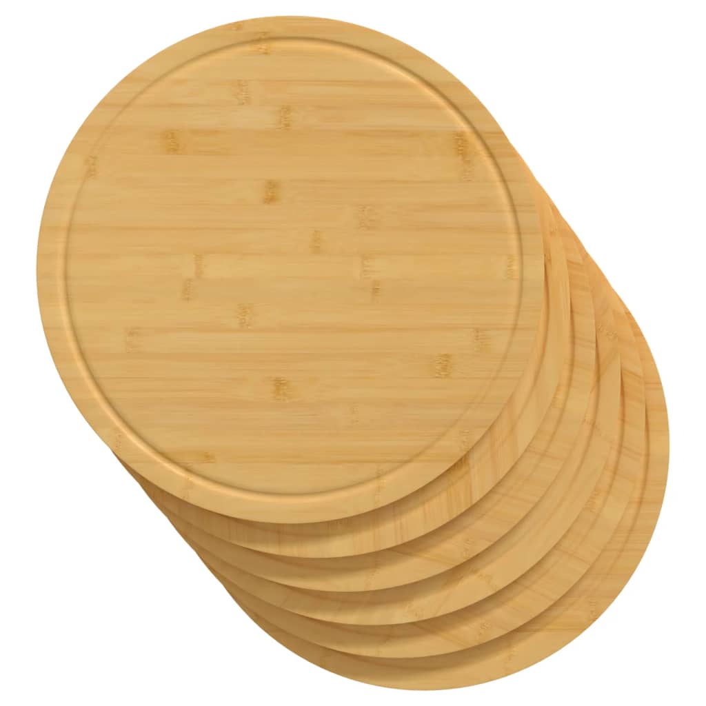 Daske za rezanje 6 kom Ø 40 x 1,5 cm cm od bambusa