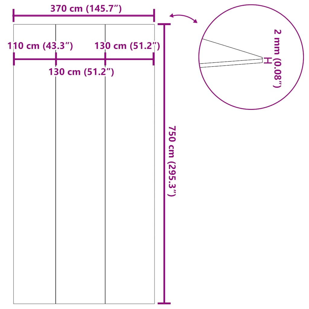 Platno za tlo ispod bazena svjetlosivo 750x370 cm poliesterska
