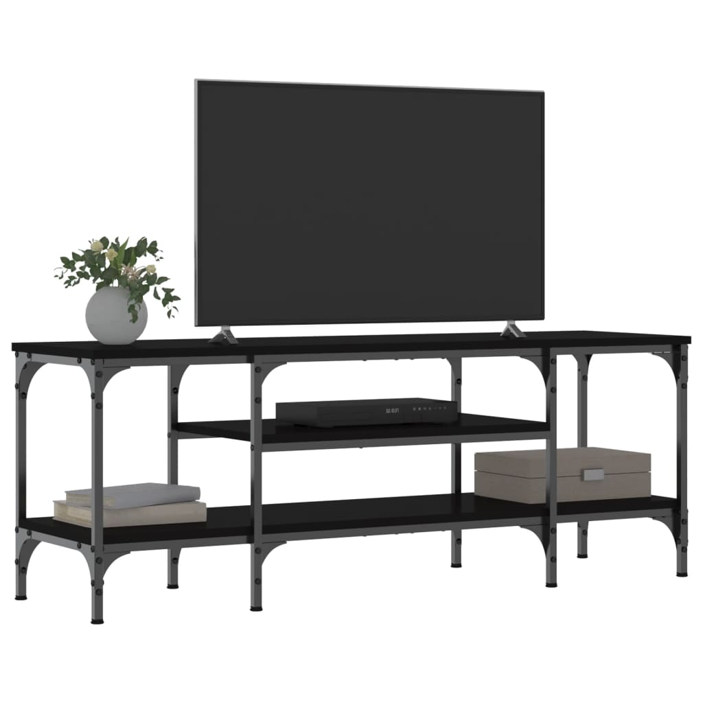 TV ormarić crni 121 x 35 x 45 cm konstruirano drvo i željezo