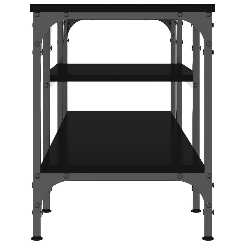 TV ormarić crni 121 x 35 x 45 cm konstruirano drvo i željezo