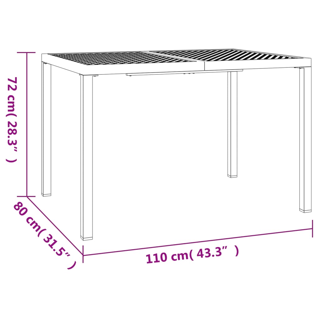 Vrtni stol antracit 110x80x72 cm čelični