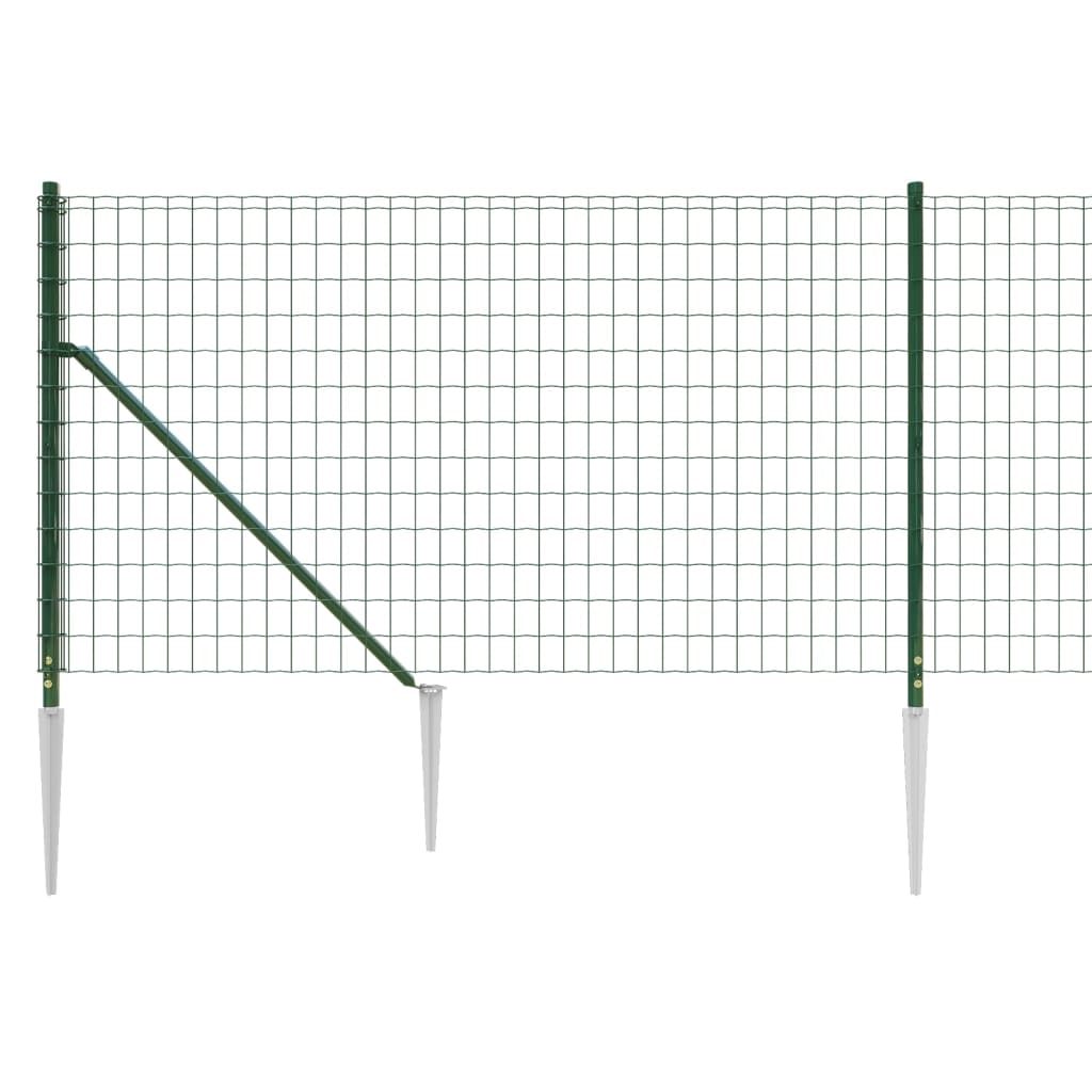Ograda od žičane mreže sa šiljastim držačima zelena 0,8 x 10 m