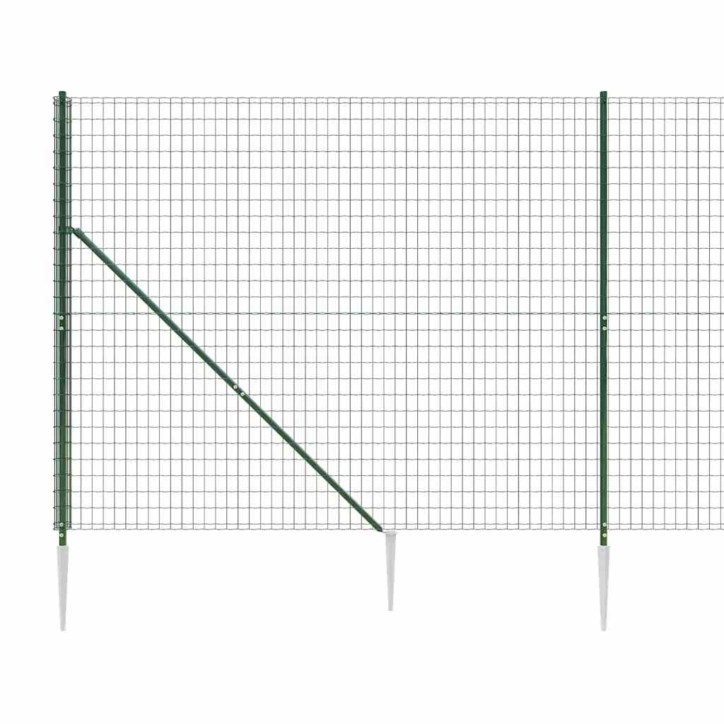 Ograda od žičane mreže sa šiljastim držačima zelena 1,4 x 25 m