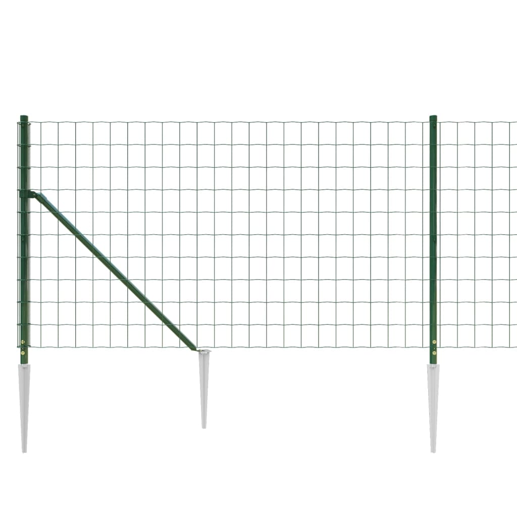 Ograda od žičane mreže sa šiljastim držačima zelena 0,8 x 10 m
