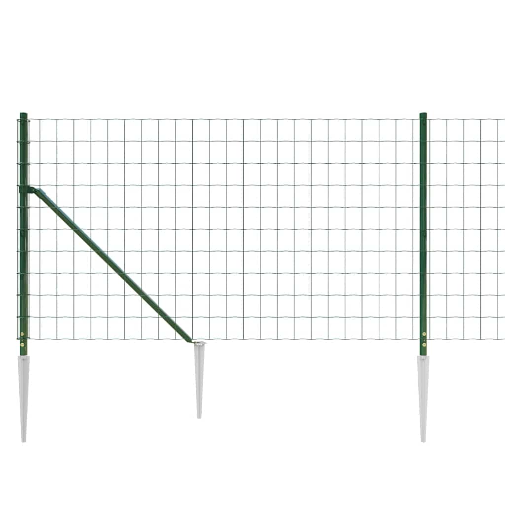 Ograda od žičane mreže sa šiljastim držačima zelena 0,8 x 25 m