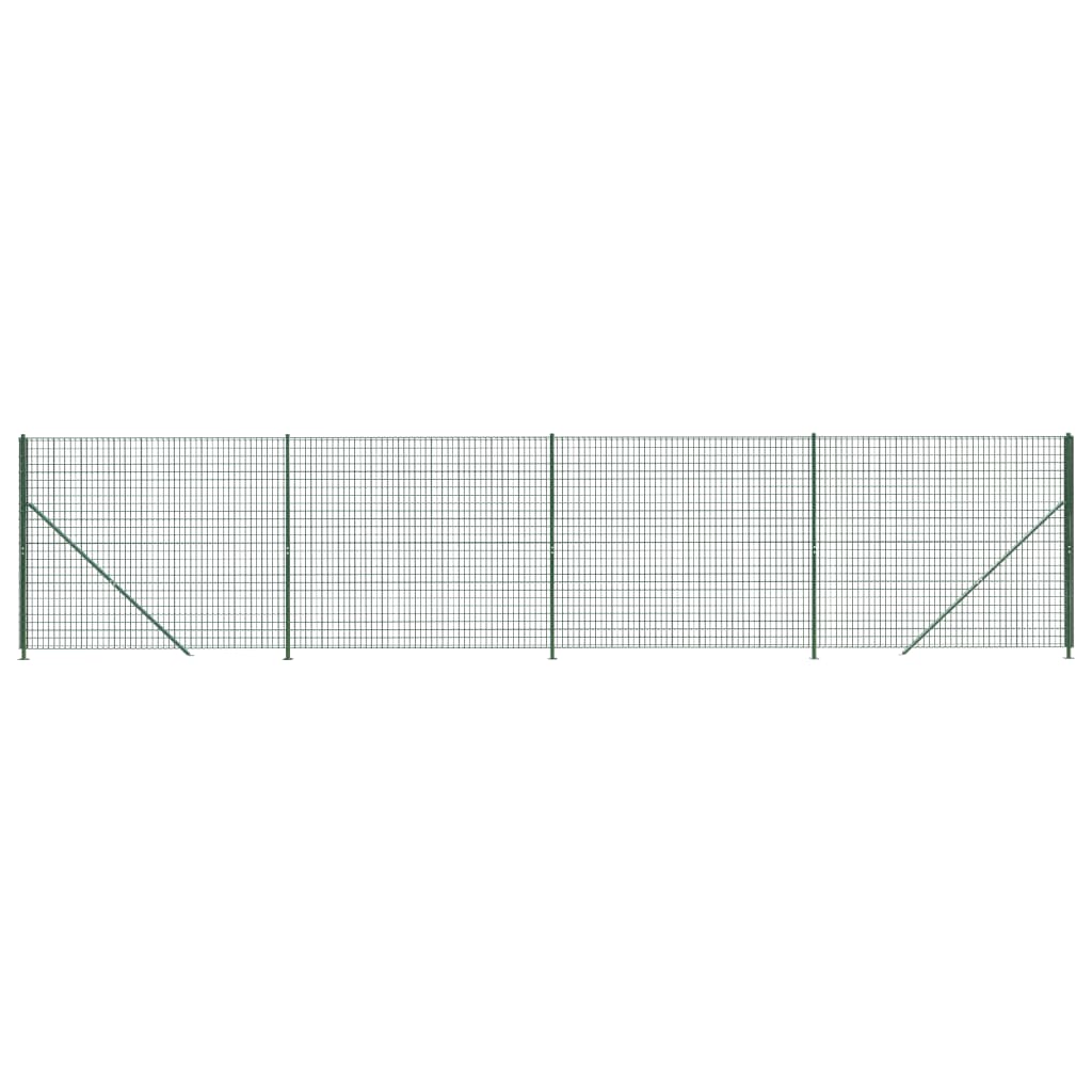 Ograda od žičane mreže s prirubnicom zelena 1,6 x 10 m