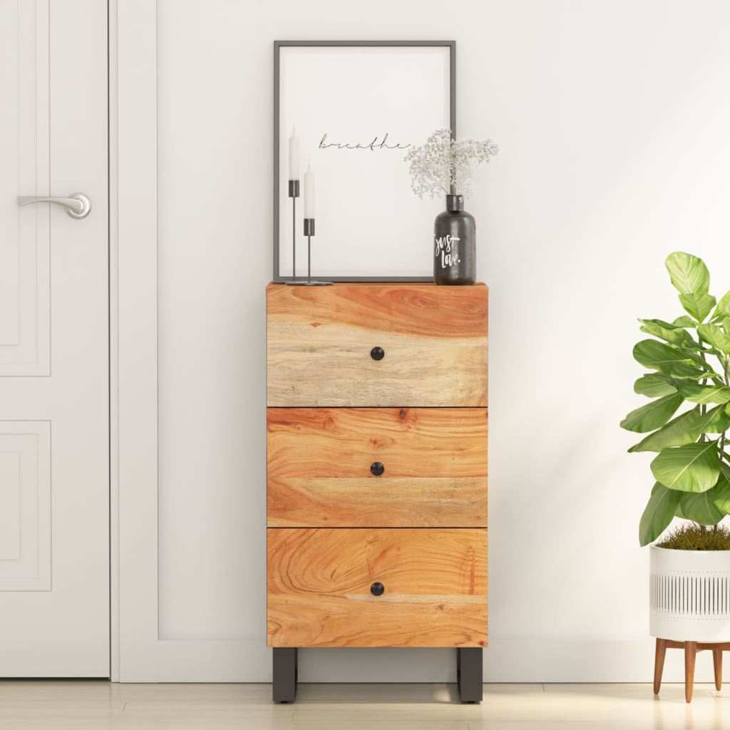 Komoda s 3 ladice 40 x 33,5 x 75 cm od masivnog drva bagrema