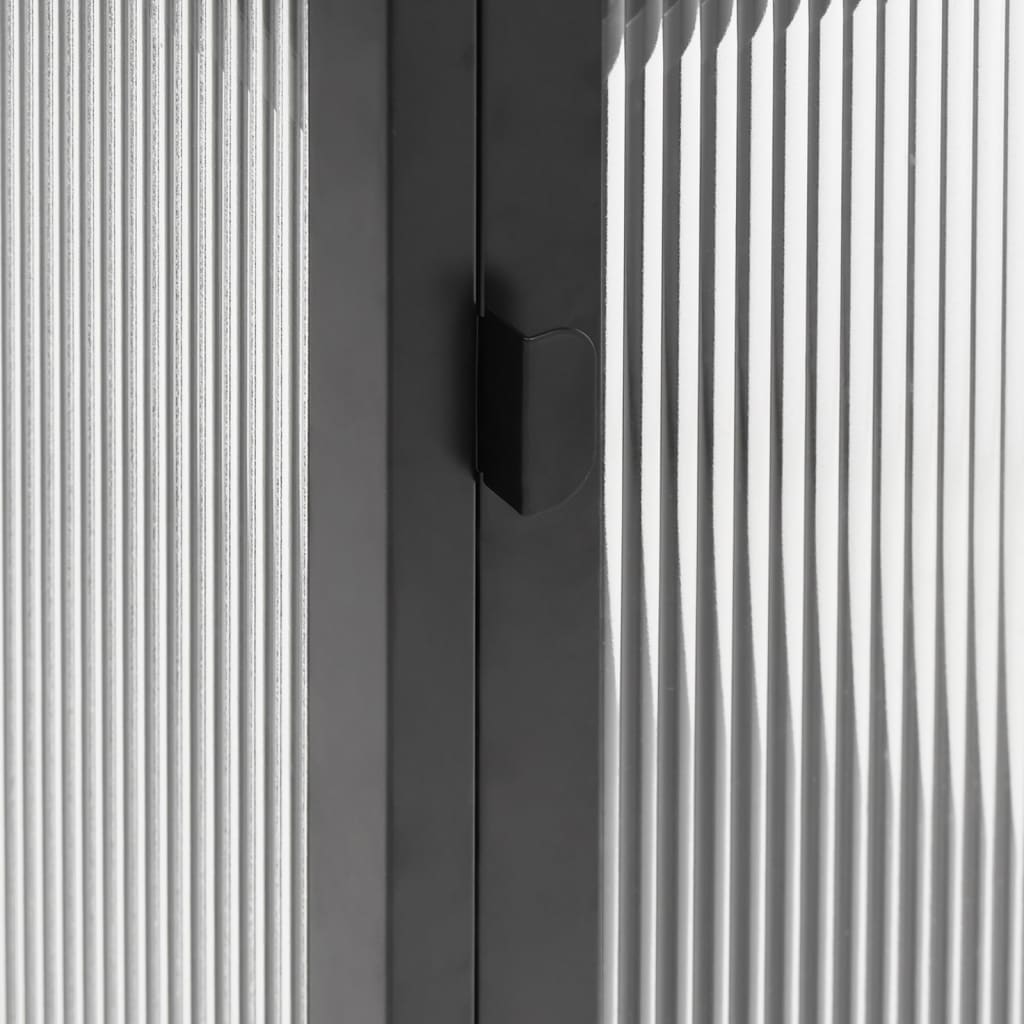 Komoda crna 105 x 35 x 70 cm od stakla i čelika