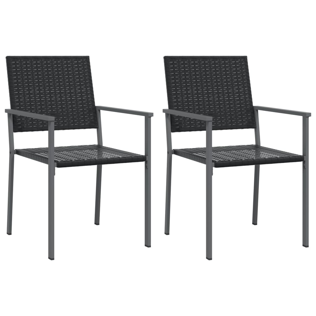 Vrtne stolice 2 kom crne 54 x 62,5 x 89 cm od poliratana